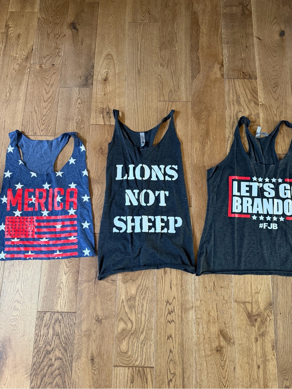 Patriotic “Lions Not Sheep” “Let’s Go Brandon” “Merica” Tank Tops